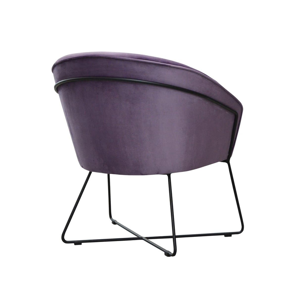 
                  
                    Lila Sessel mit Knopfheftung &amp; halbrundem Eisengestell – Stilvolles Design für moderne Räume
                  
                