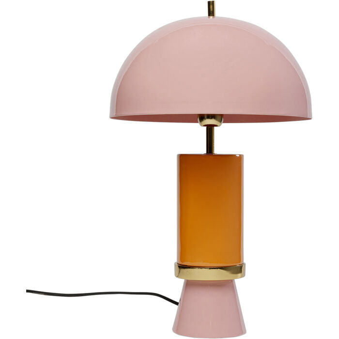 Tischlampe Lilly– Retro-Chic in Rosa & Orange für stilvolle Hotelräume