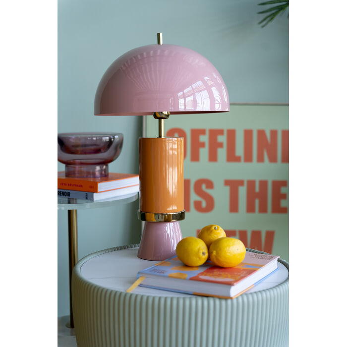 Tischlampe Lilly– Retro-Chic in Rosa & Orange für stilvolle Hotelräume