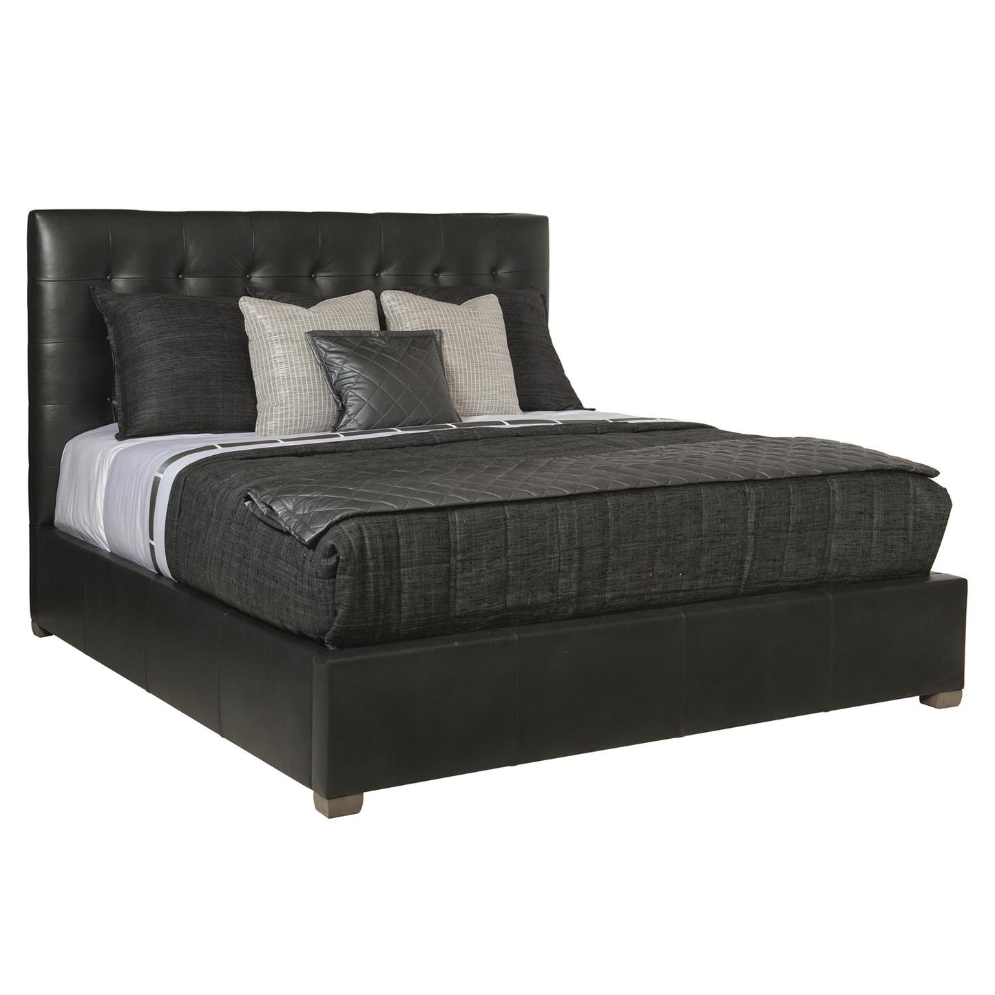 Hotelbett Leder Grino Boxspring integriert Echt Leder genoppt