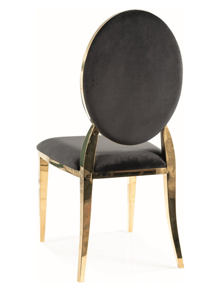 Stuhl im Medaillonform mit Messinggestelle - Klassik trifft modernes Design