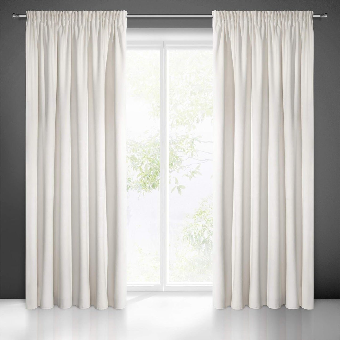 Vorhang Samt Beige
